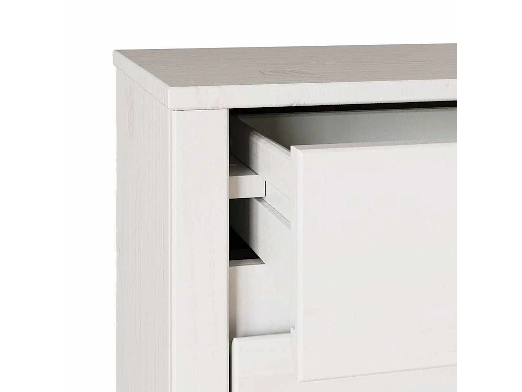 Couchtisch Drammen Weiß 45 x 35 x 56 cm Massives Kiefernholz