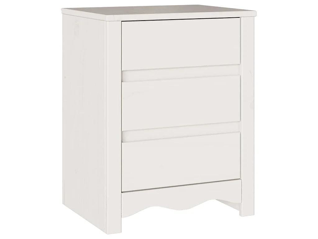 Table basse Drammen Blanc 45 x 35 x 56 cm Bois de pin massif