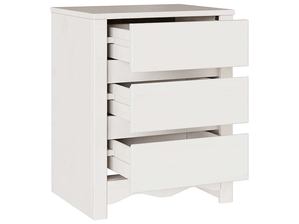 Table basse Drammen Blanc 45 x 35 x 56 cm Bois de pin massif