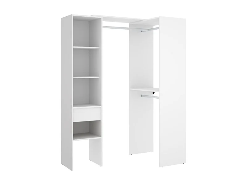 Armario vestidor Suit 3 barras + 1 columna + 1 cajón blanco