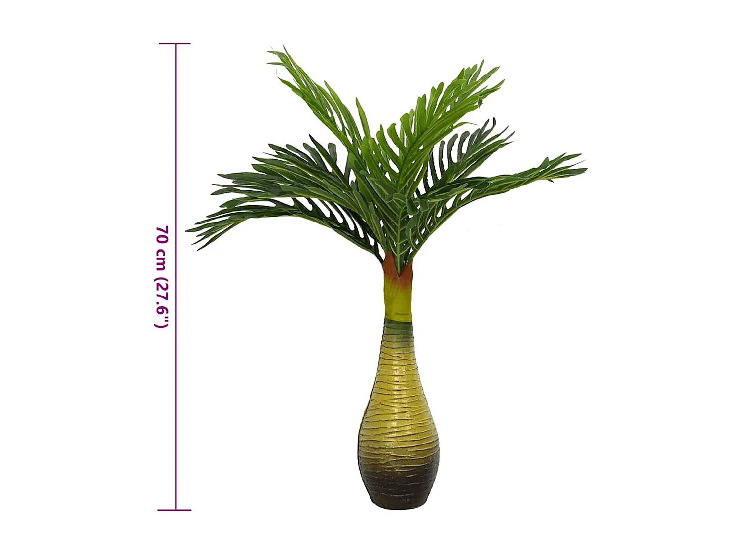 Planta artificial Palma 9 hojas verde 70 cm