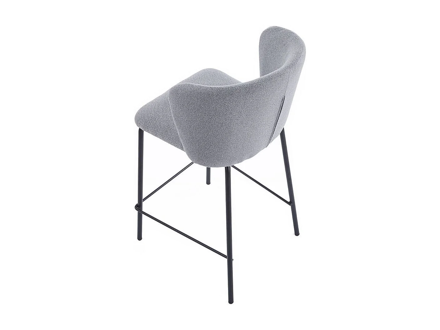 Pack de 2 taburetes Margot con respaldo curvo gris 103x53x50 cm Adec