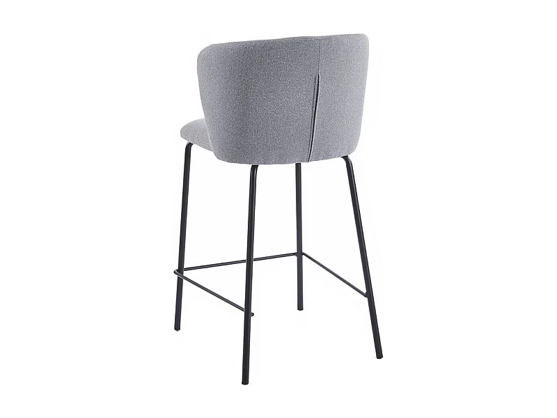 Pack de 2 taburetes Margot con respaldo curvo gris 103x53x50 cm Adec