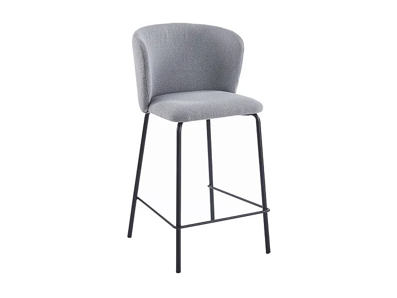 Pack de 2 taburetes Margot con respaldo curvo gris 103x53x50 cm Adec