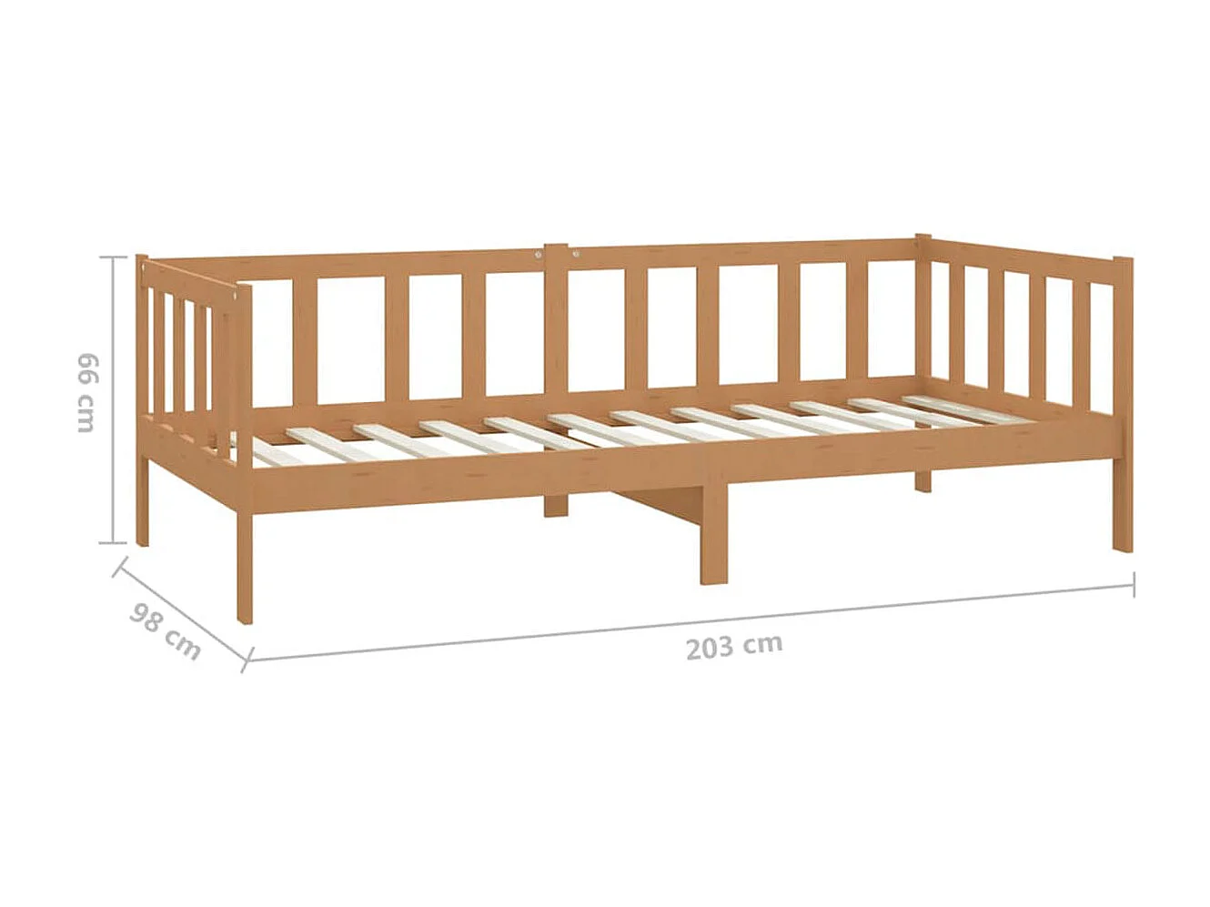 Sofá-cama de madera rústico marrón 66x203x98 cm