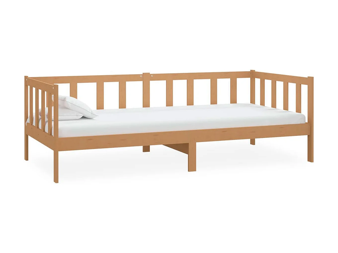 Sofá-cama de madera rústico marrón 66x203x98 cm