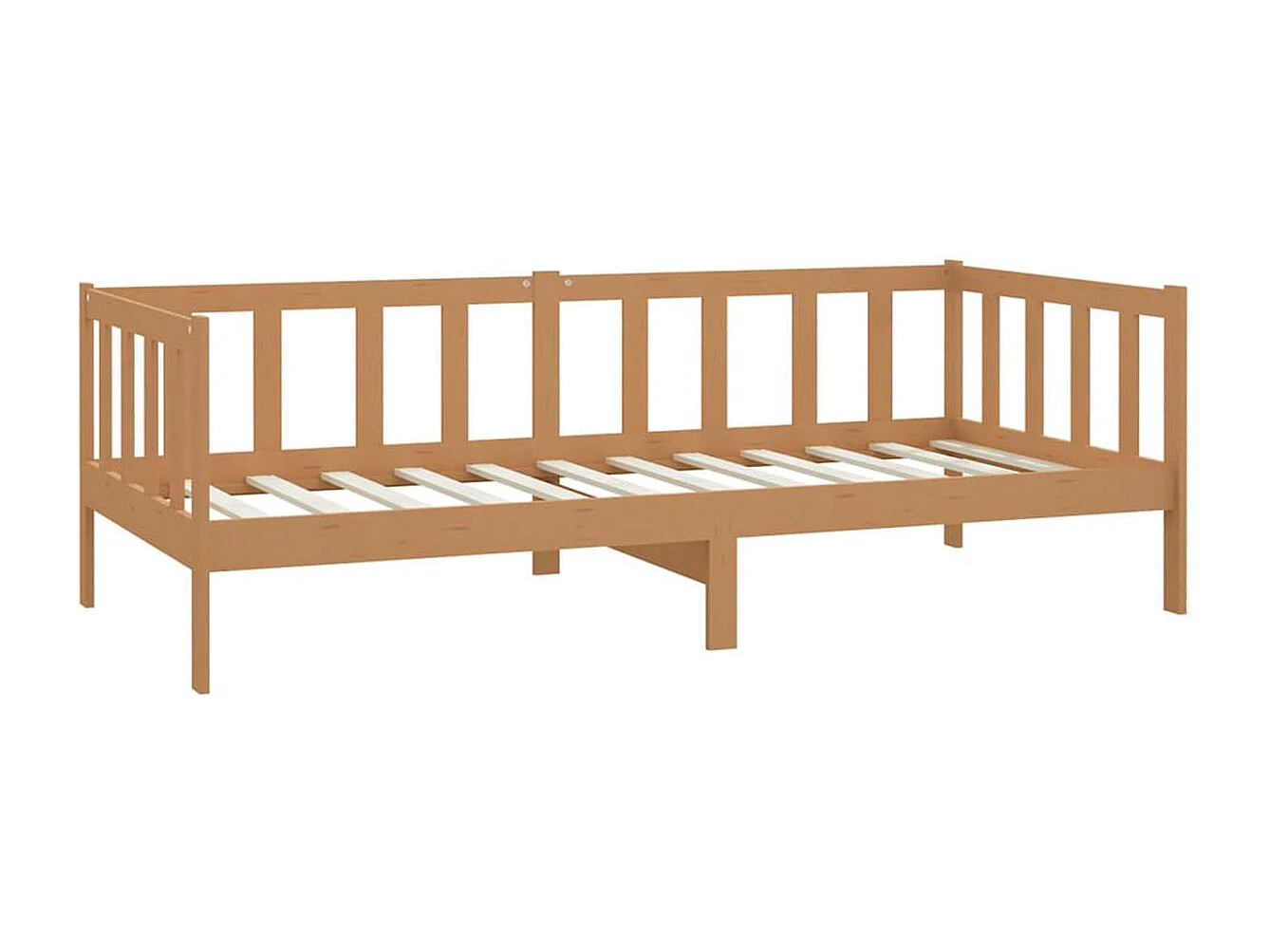 Sofá-cama de madera rústico marrón 66x203x98 cm