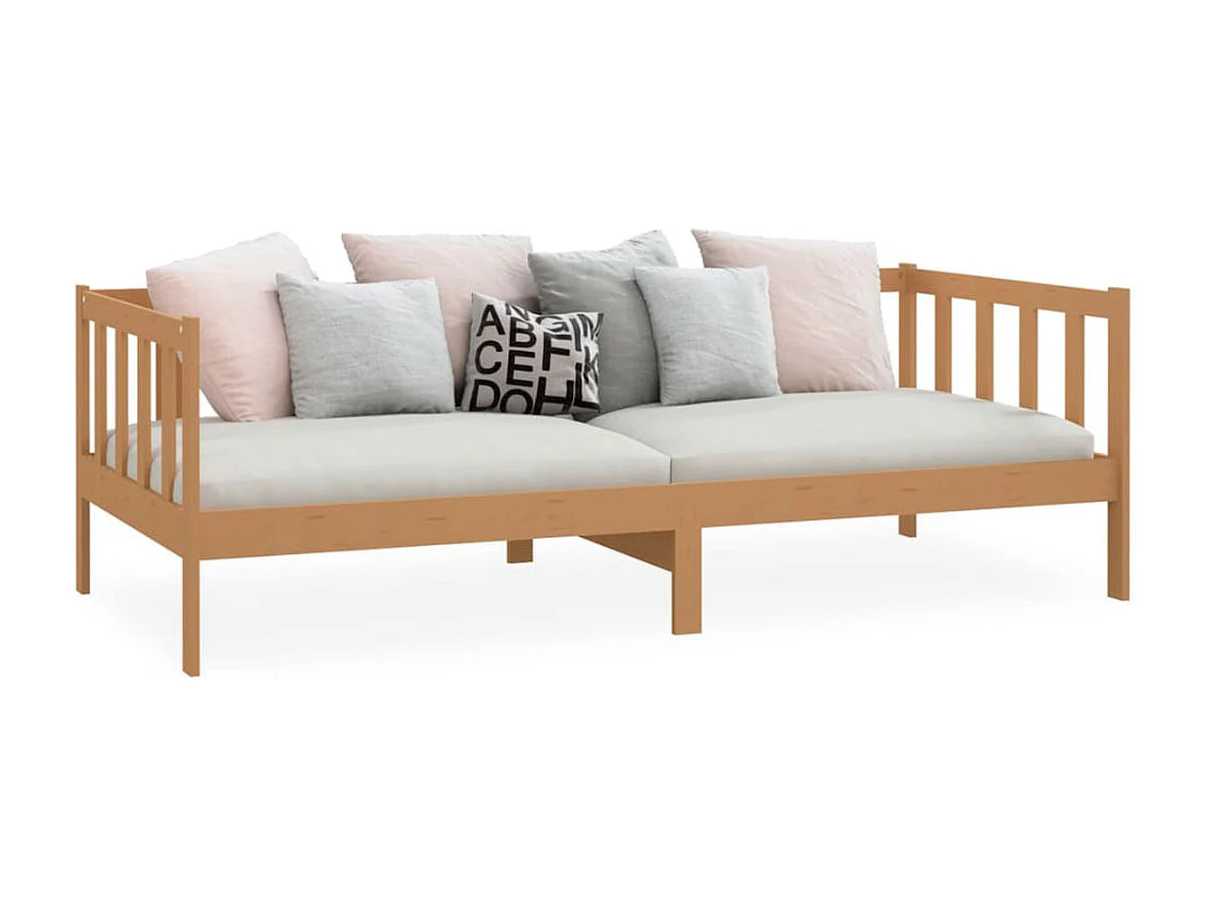 Sofá-cama de madera rústico marrón 66x203x98 cm