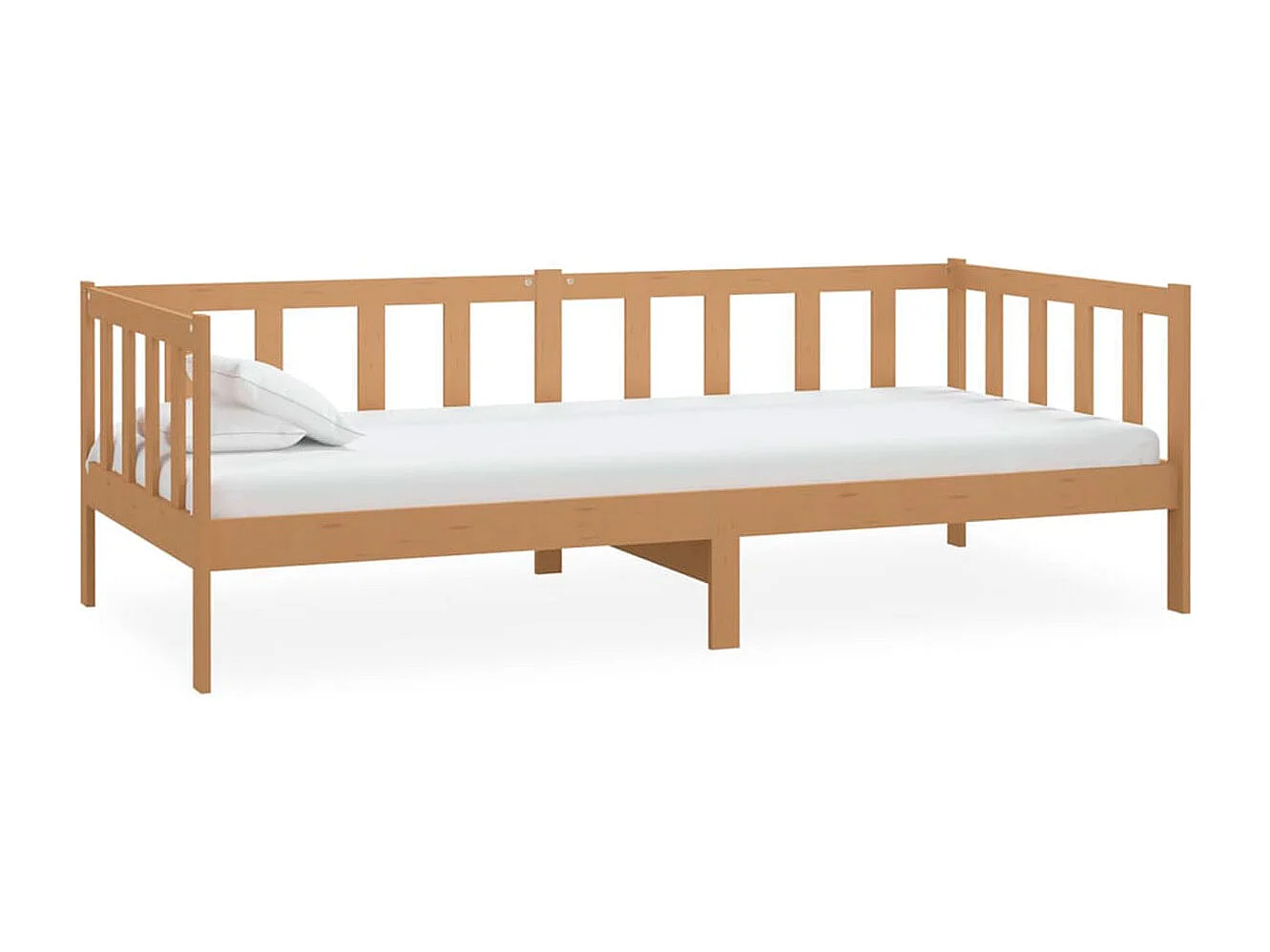 Sofá-cama de madera rústico marrón 66x203x98 cm
