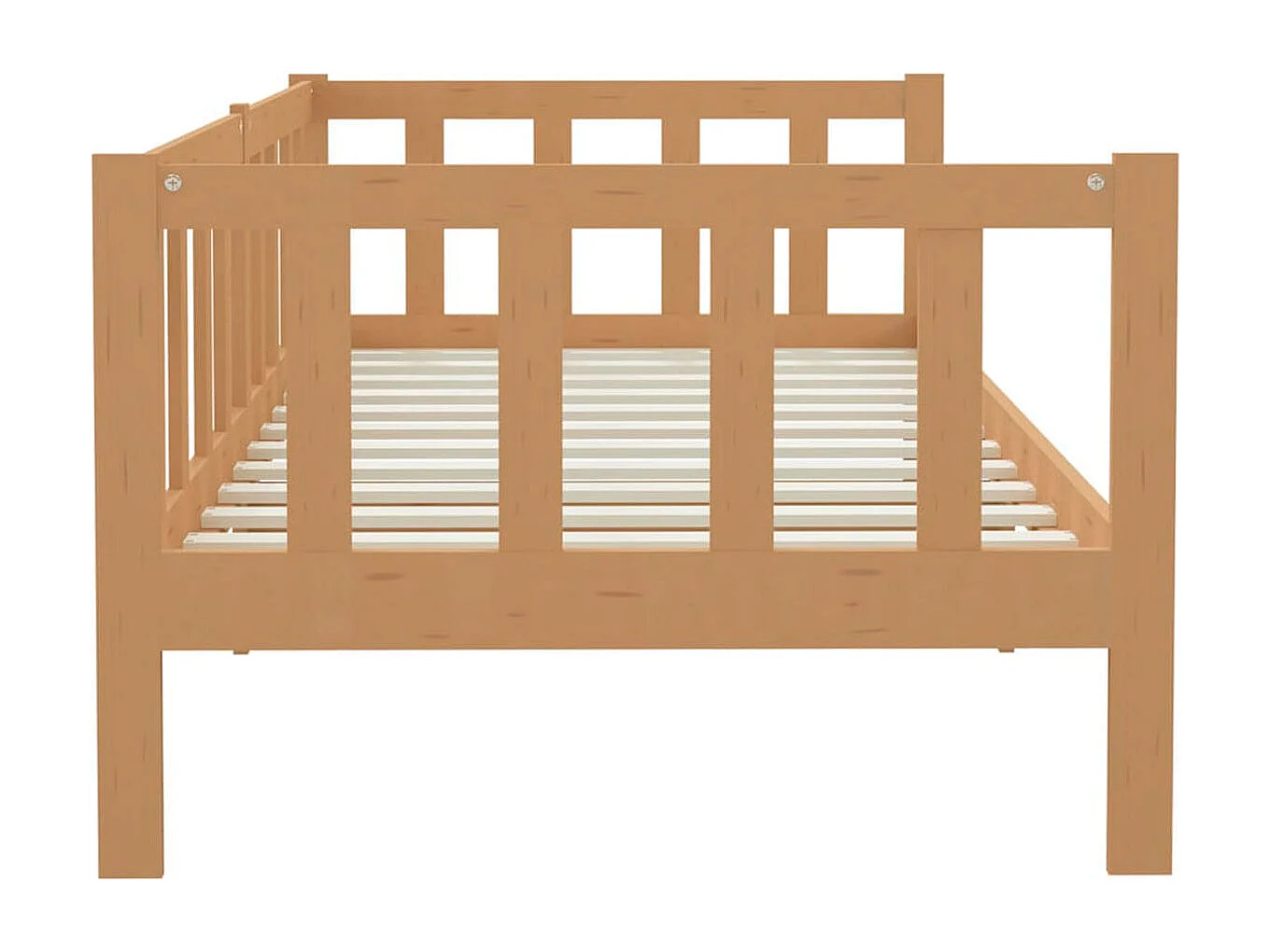 Sofá-cama de madera rústico marrón 66x203x98 cm