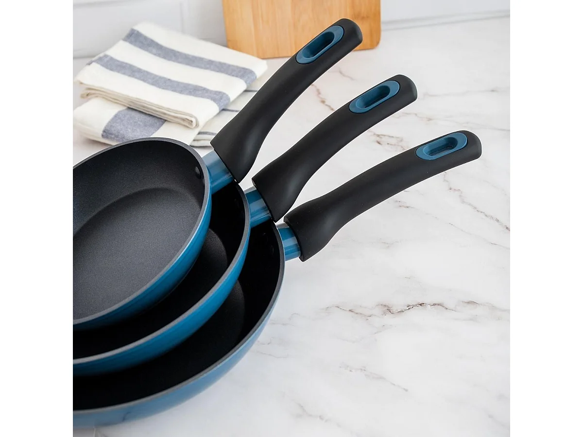 Set de 3 sartenes Future Quid aluminio forjado azul