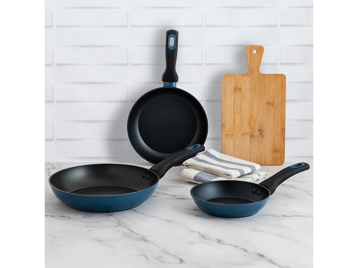 Set de 3 sartenes Future Quid aluminio forjado azul