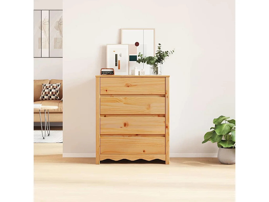 Kommode Drammen Eiche 76,5 x 40 x 91 cm Massivholz Kiefer