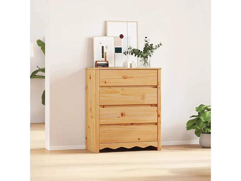 Kommode Drammen Eiche 76,5 x 40 x 91 cm Massivholz Kiefer