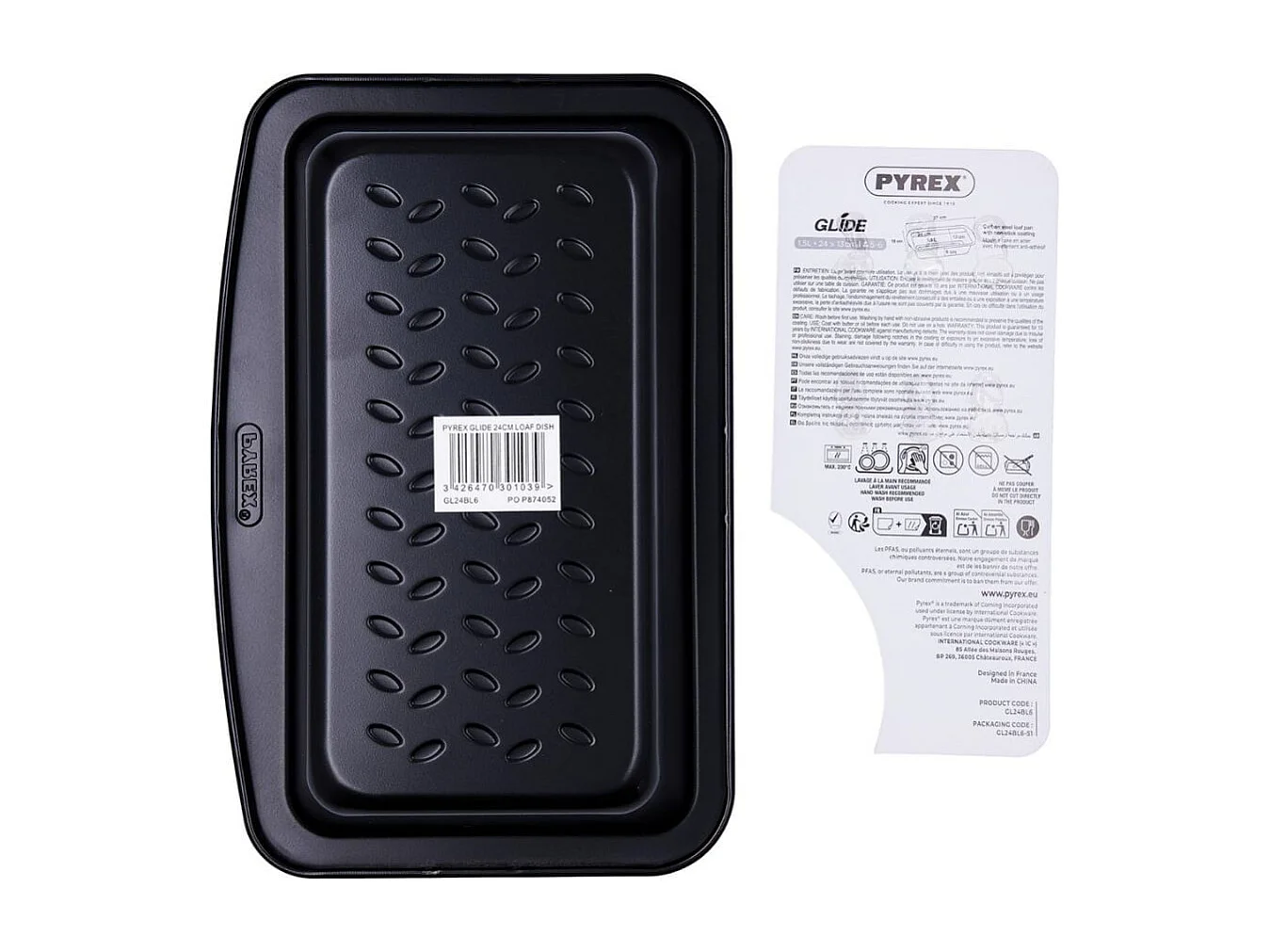 Molde para tarta Glide Pyrex acero negro 24 cm