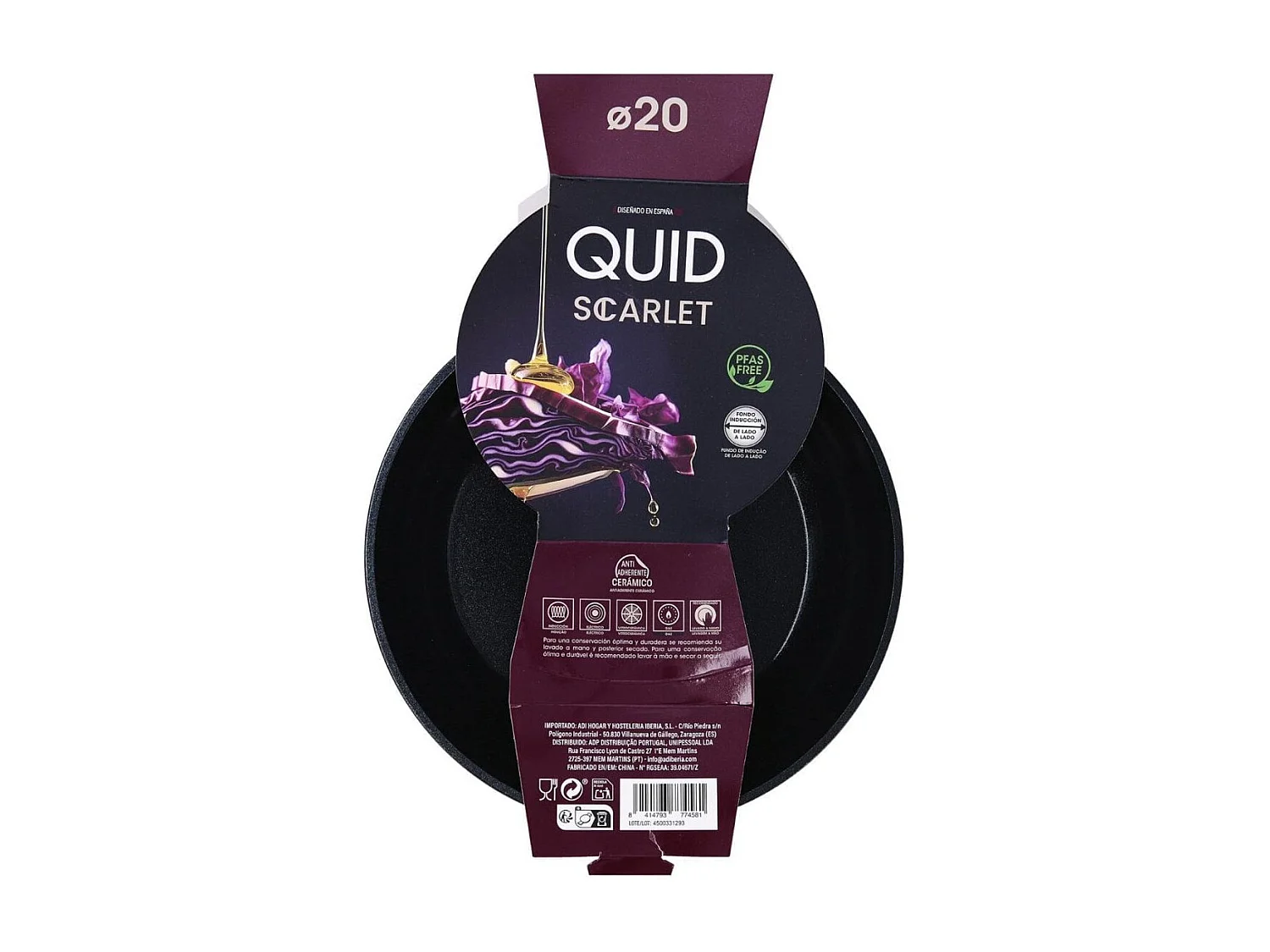 Sartén Scarlet Quid aluminio forjado negro Ø20 cm