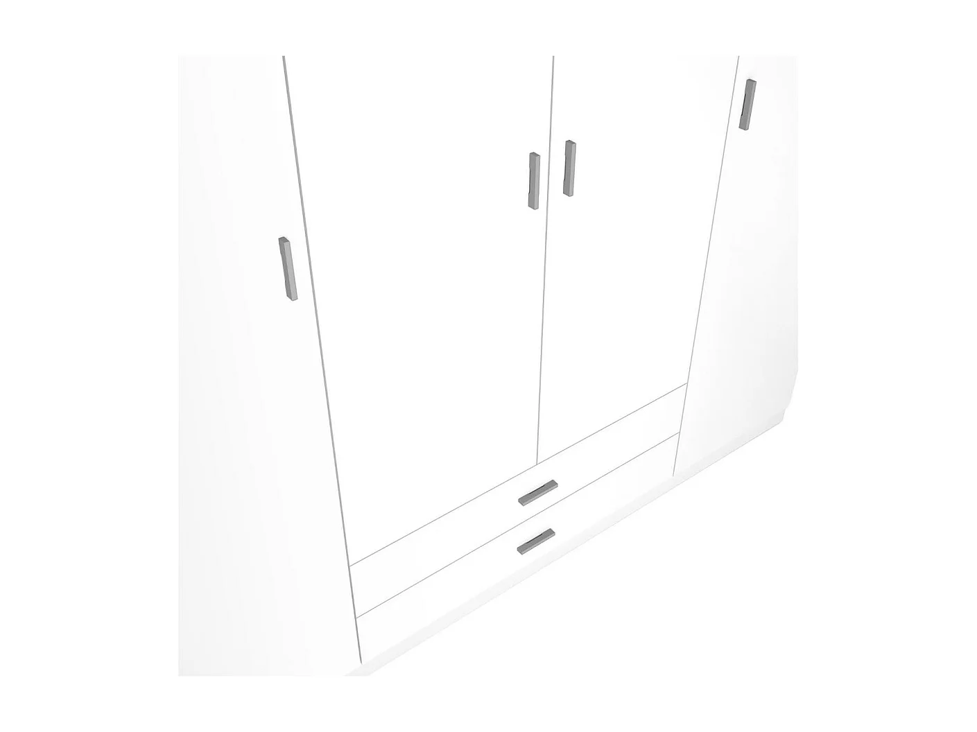 Armario Roma 4 puertas + 2 cajones blanco mate 215,5x198x52,6 cm