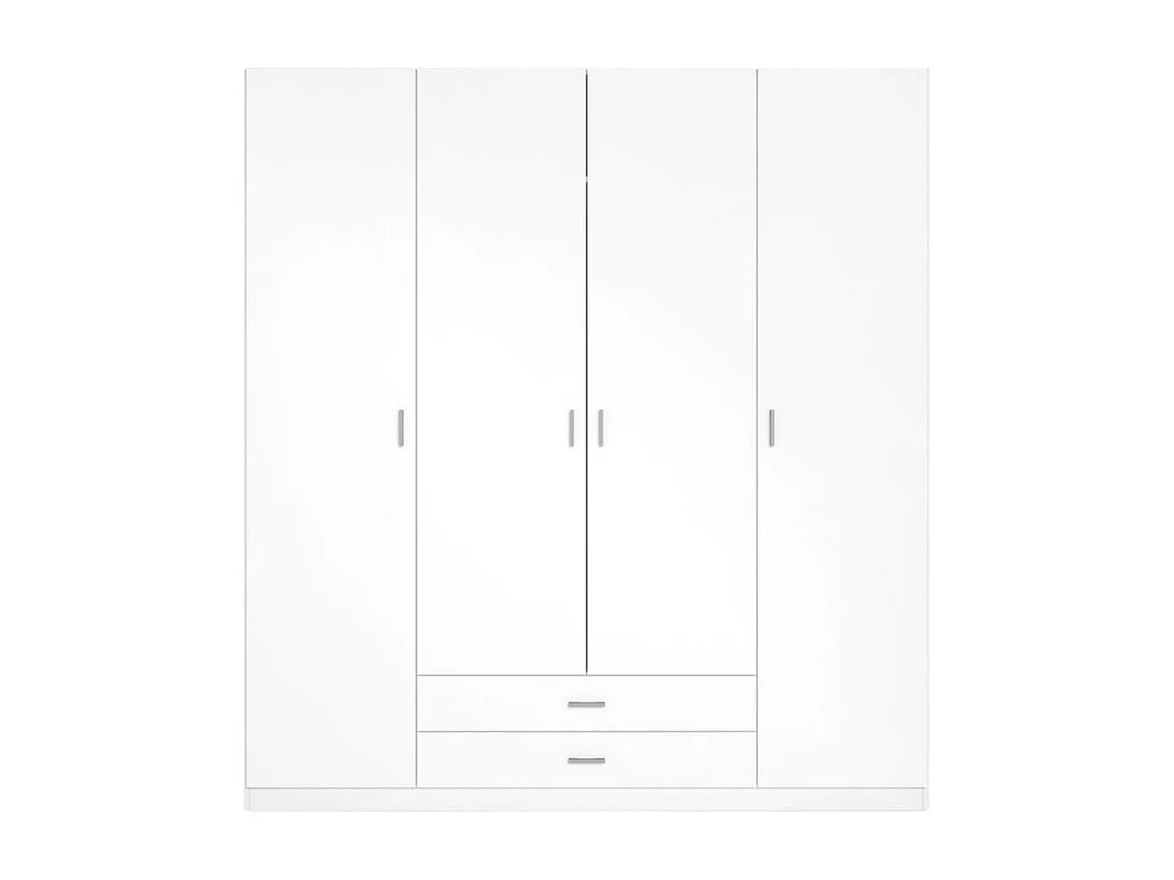 Armario Roma 4 puertas + 2 cajones blanco mate 215,5x198x52,6 cm