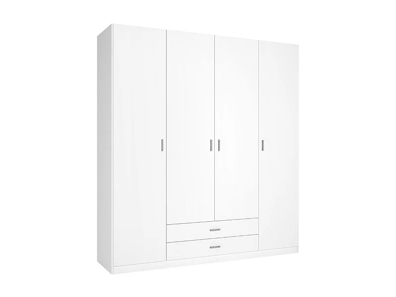 Armario Roma 4 puertas + 2 cajones blanco mate 215,5x198x52,6 cm