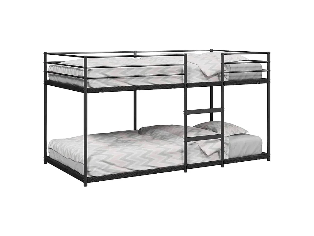Lit superposé sans matelas noir 100x200 cm acier