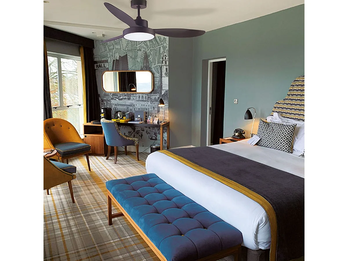 Ventilador de techo Tulum Shakespear 25W 3 aspas mando a distancia marrón Ø120 cm