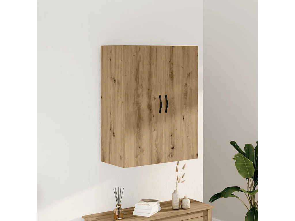 Wandkast 69,5x34x90 cm bewerkt hout artisanaal eikenkleurig