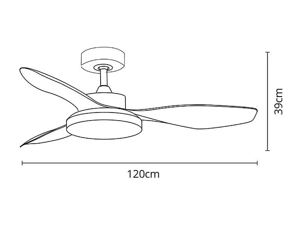 Ventilador de techo Tulum Shakespear 25W 3 aspas mando a distancia blanco Ø120 cm