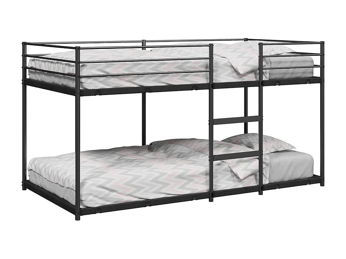 Lit superposé sans matelas noir 90x190 cm acier