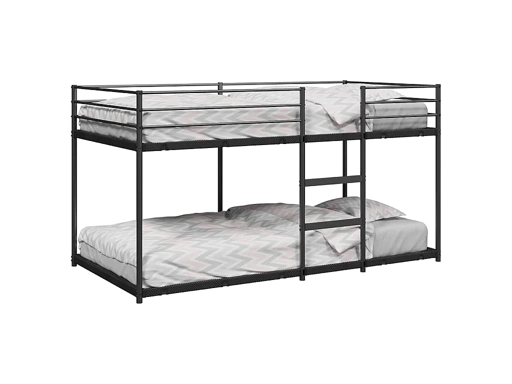 Lit superposé sans matelas noir 90x190 cm acier