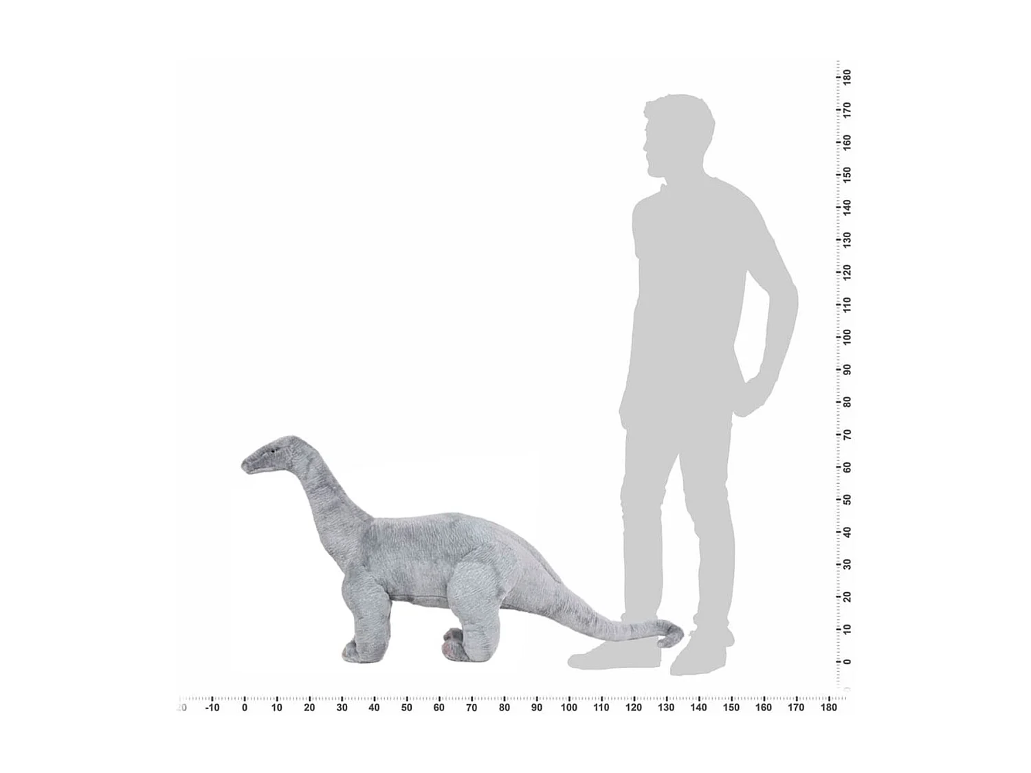 VidaXL Peluche de dinosaurio Braquiosaurio XXL gris 58x138 cm