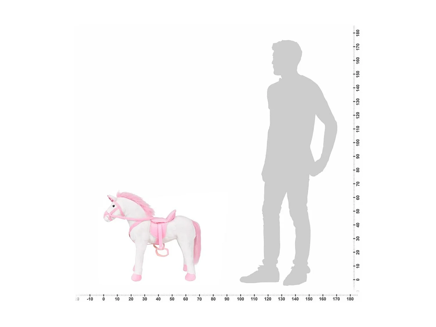 vidaXL Jouet en peluche Licorne Blanc et rose XXL