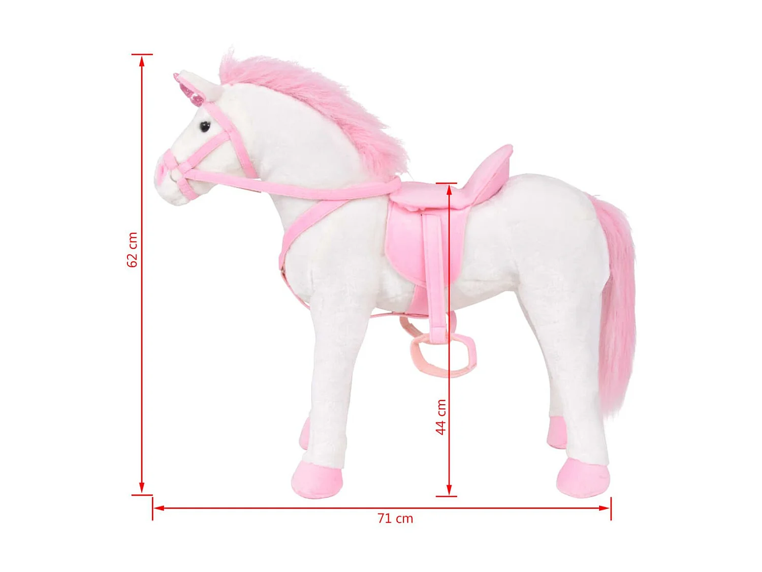 vidaXL Jouet en peluche Licorne Blanc et rose XXL