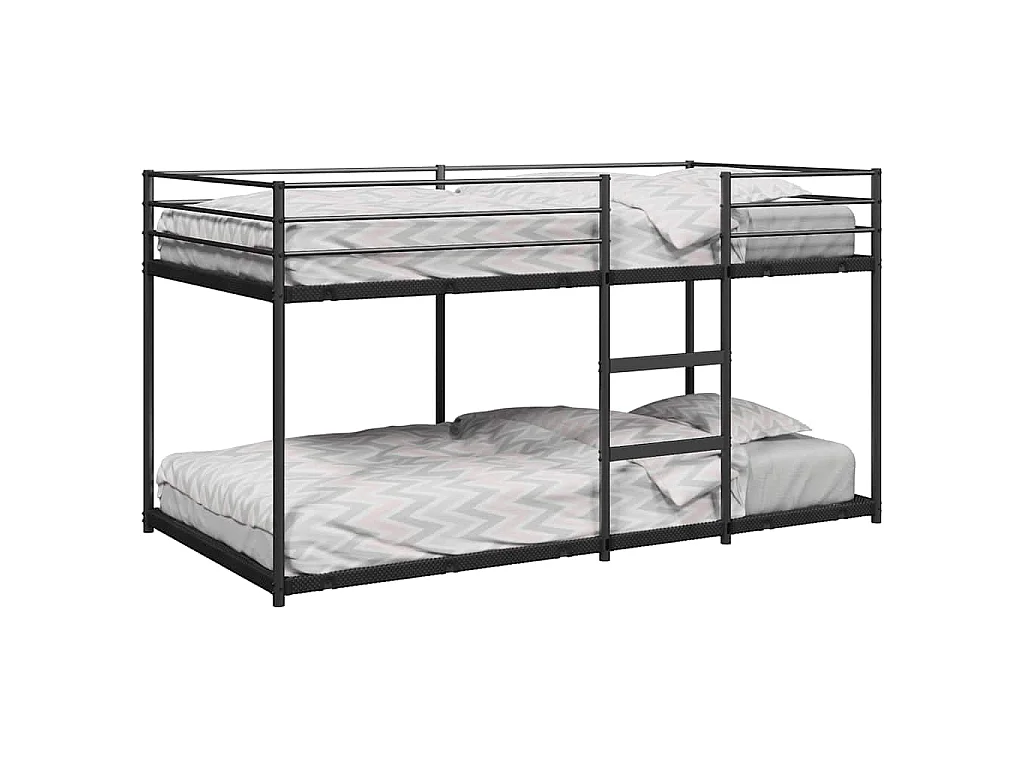 Lit superposé sans matelas noir 90x200 cm acier