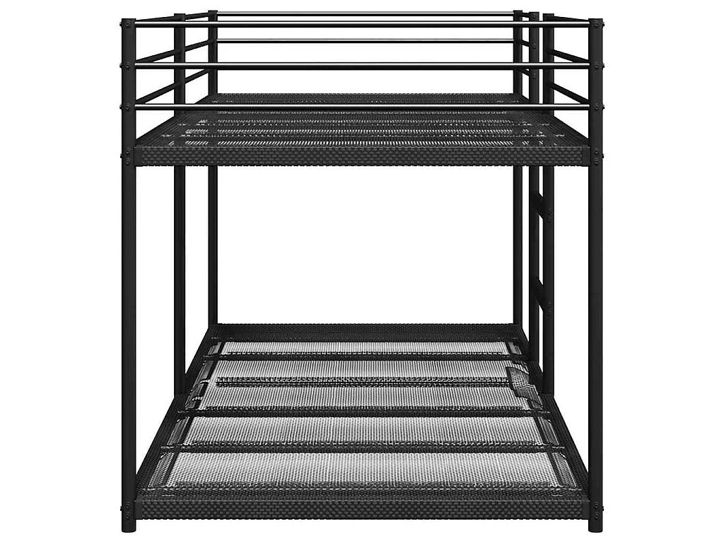 Lit superposé sans matelas noir 90x200 cm acier