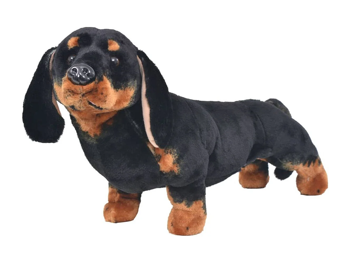 Vidaxl perro teckel de peluche de pie negro xxl