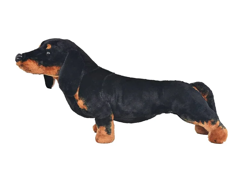 Vidaxl perro teckel de peluche de pie negro xxl