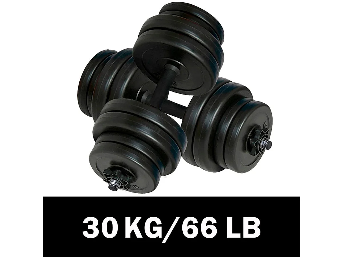 Set de mancuernas Power Plus 30kg negro
