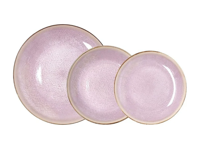 Vajilla Lanai Bidasoa 12 piezas 4 servicios porcelana rosa