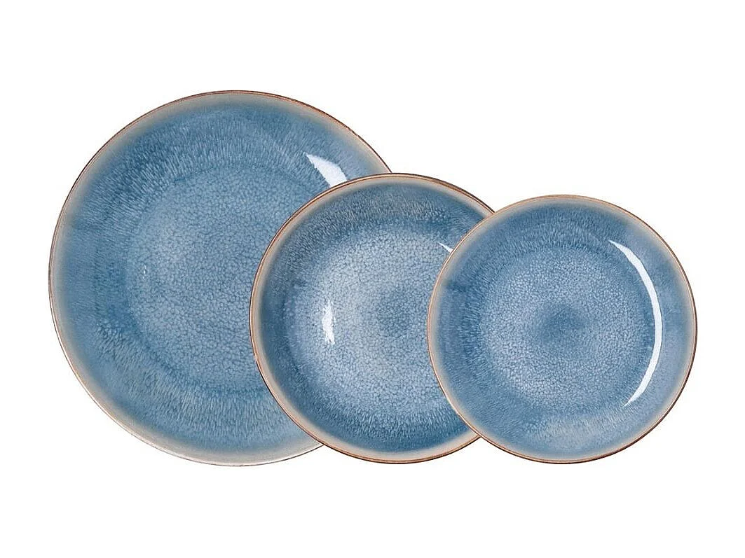 Vajilla Aura Bidasoa 12 piezas 4 servicios porcelana azul