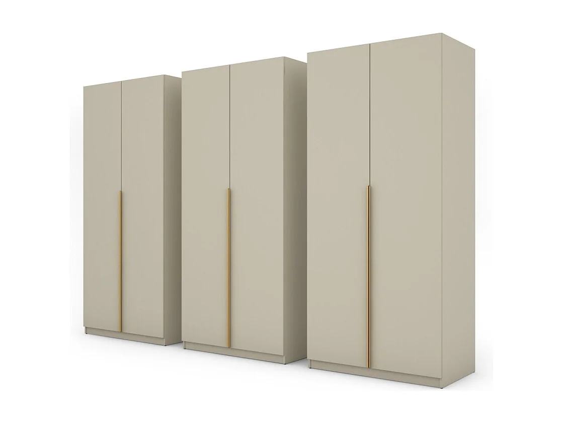 Armadio moderno 300 × 220 cm – con appendiabiti, ripiani interni e ampi cassetti esterni, modulare Con specchio