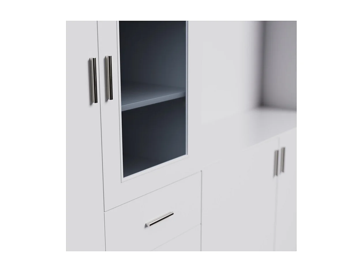 Meuble mural moderne Livio avec meuble TV – 320 cm, grand espace de rangement