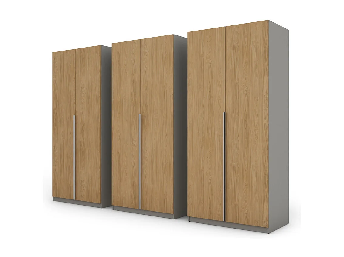 Armadio moderno 300 × 220 cm – con appendiabiti, ripiani interni e ampi cassetti esterni, modulare