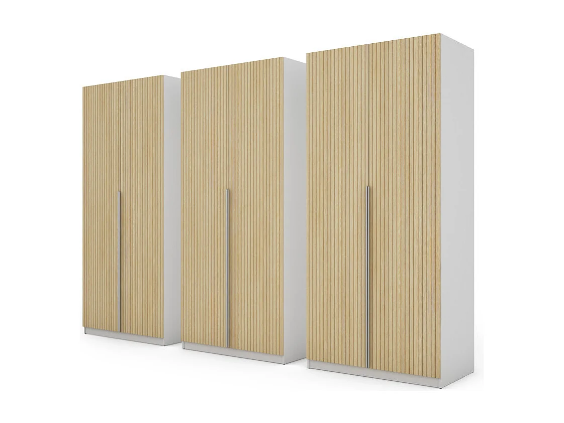 Armadio moderno 300 × 220 cm – con appendiabiti, ripiani interni e ampi cassetti esterni, modulare