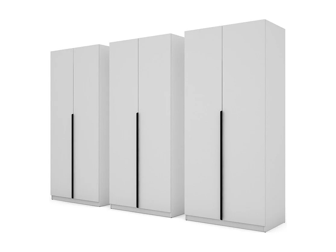 Armoire moderne 300 × 220 cm – avec penderie, étagères intérieures et tiroirs spacieux extérieurs, modulable
