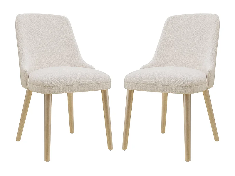 Lot de 2 Chaises de Salle à Manger Haut Dossier – Style Vintage Chic, Assise Confortable, Idéales pour Cuisine et Salle à Manger – beige