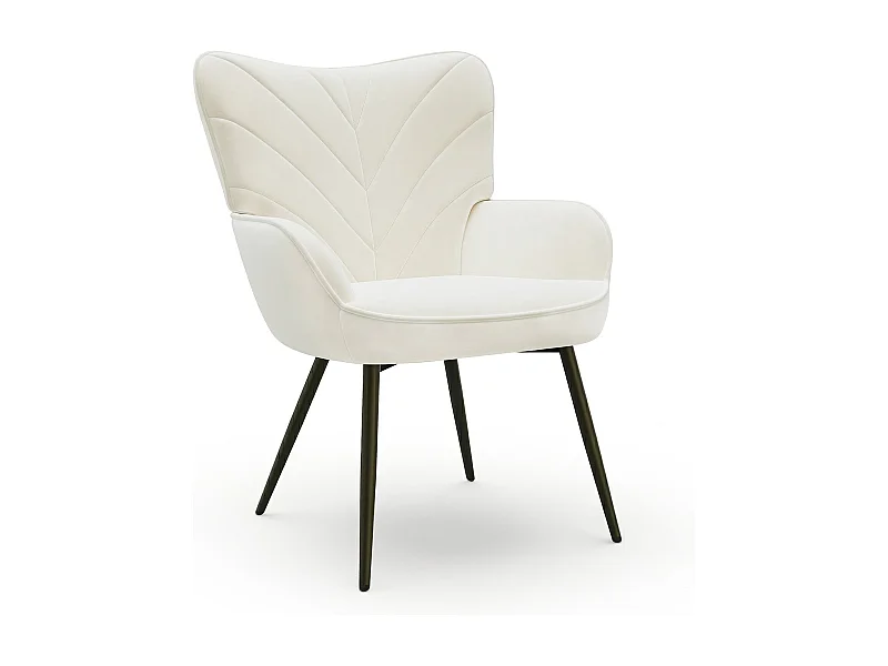 Chaise Moderne à Motif Feuille - Design Simple et Naturel - Chaise polyvalente salon et bureau, blanc