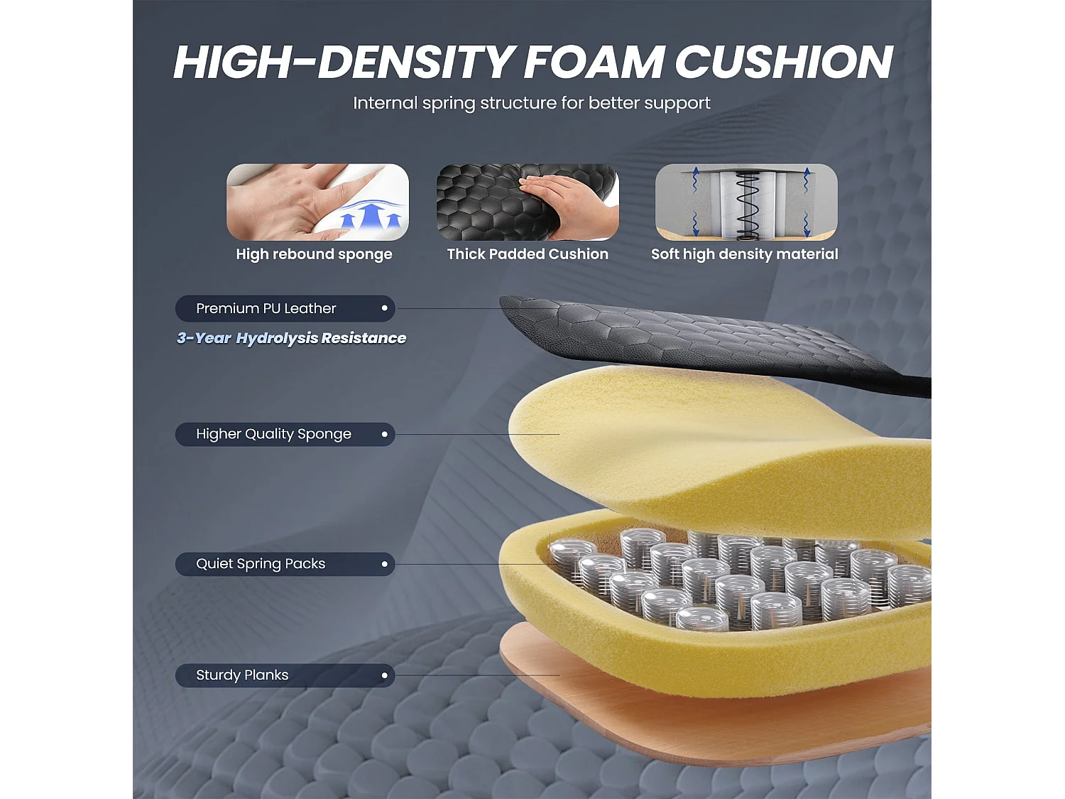 Chaise de bureau ergonomique, Massage 6 points avec chauffage lombaire 3 niveaux, Inclinaison 94-125° réglable avec repose-pieds extensible – Noir