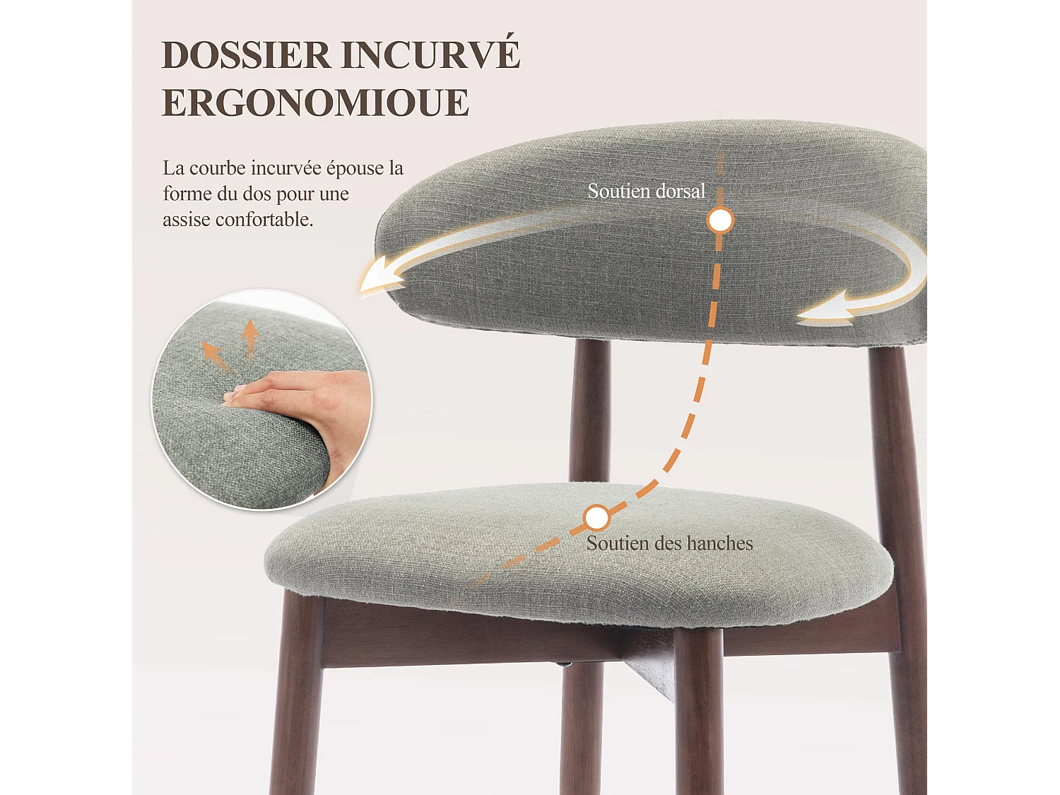 Lot de 2 Chaises, robustes et élégantes, style nordique minimaliste, idéales pour salle à manger et cuisine - Vert