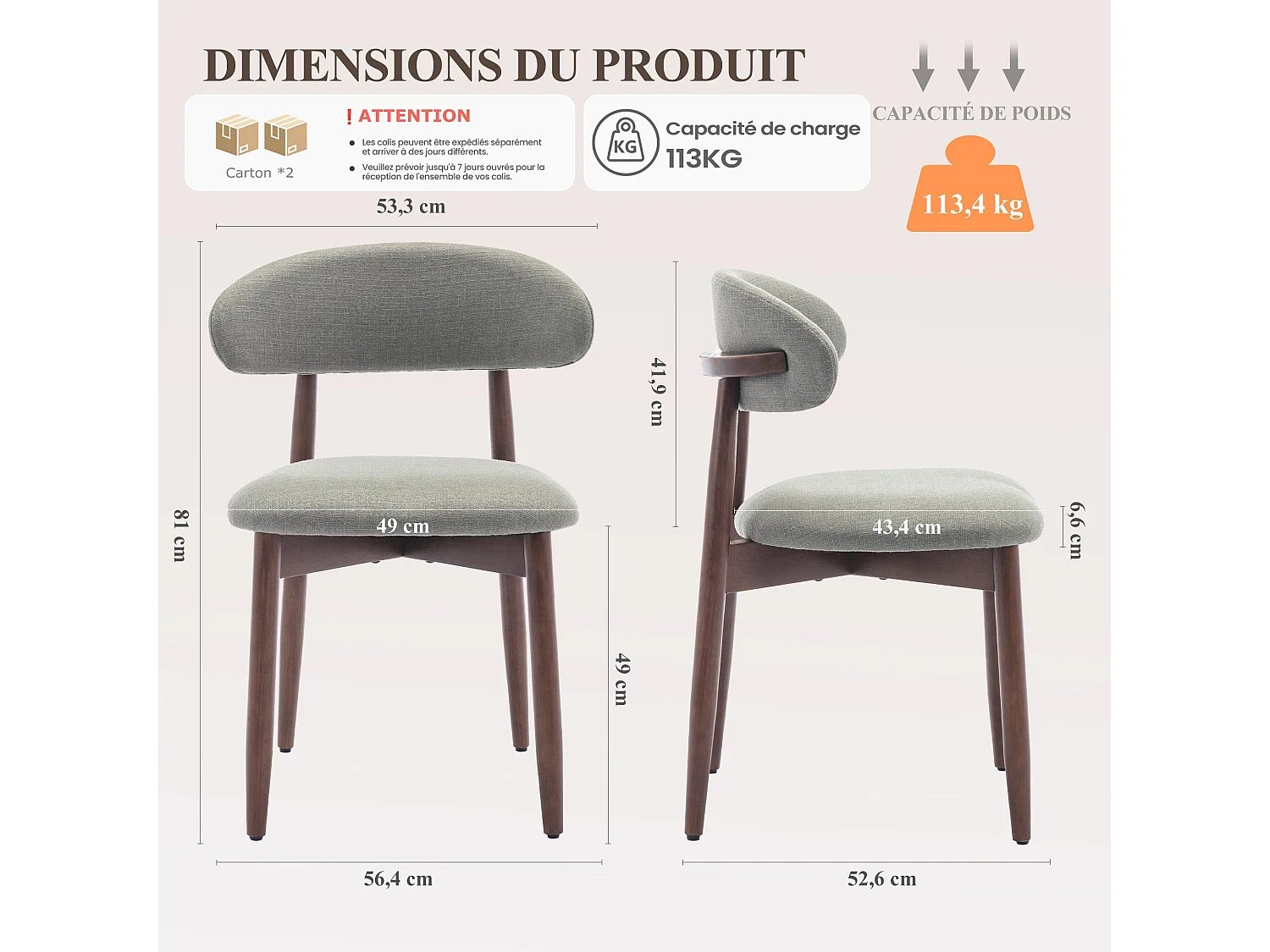 Lot de 2 Chaises, robustes et élégantes, style nordique minimaliste, idéales pour salle à manger et cuisine - Vert