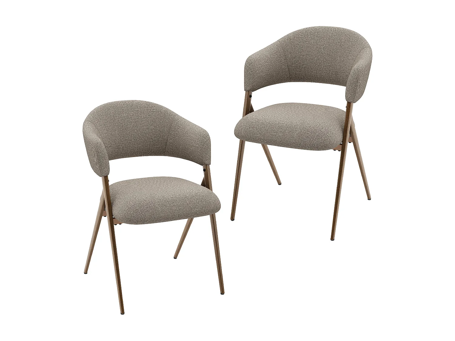 2er-Set Esszimmerstühle – Ergonomisches und komfortables Design, Vintage-Stil, Stoff Braun